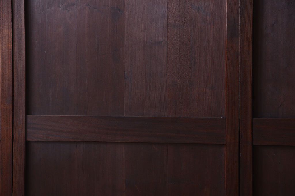 古民具・骨董　欅枠のアンティーク帯戸4枚セット