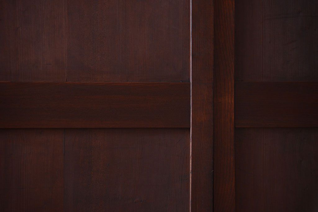 古民具・骨董　欅枠のアンティーク帯戸4枚セット