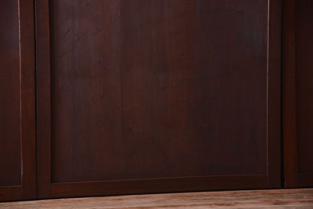 古民具・骨董　欅枠のアンティーク帯戸4枚セット