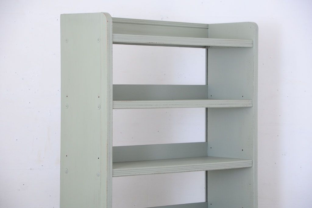 アンティーク家具　アンティークペイント　シンプルな本棚(飾り棚)(3)