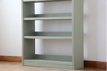 アンティーク家具　アンティークペイント　シンプルな本棚(飾り棚)(3)