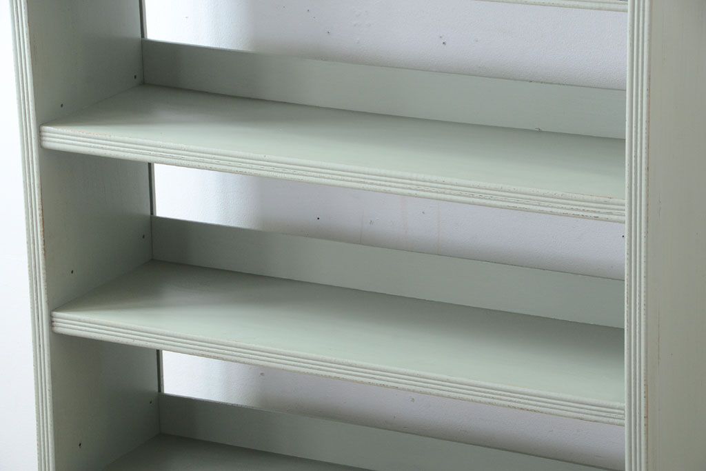 アンティーク家具　アンティークペイント　シンプルな本棚(飾り棚)(3)