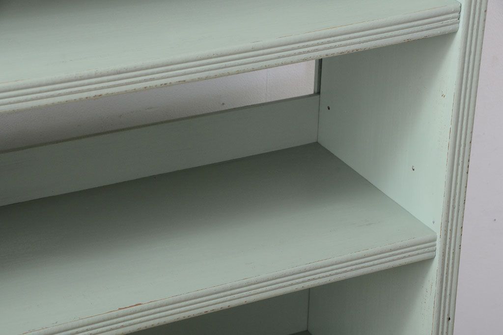 アンティーク家具　アンティークペイント　シンプルな本棚(飾り棚)(3)