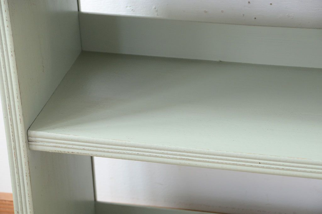 アンティーク家具　アンティークペイント　シンプルな本棚(飾り棚)(3)