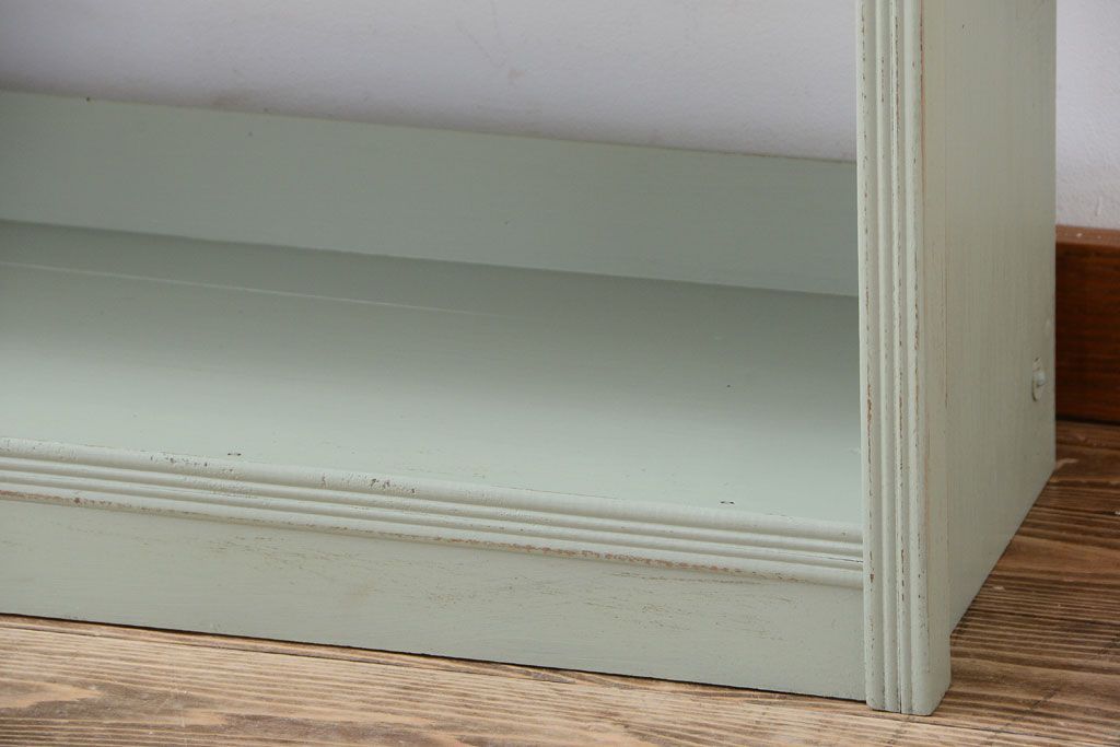 アンティーク家具　アンティークペイント　シンプルな本棚(飾り棚)(3)