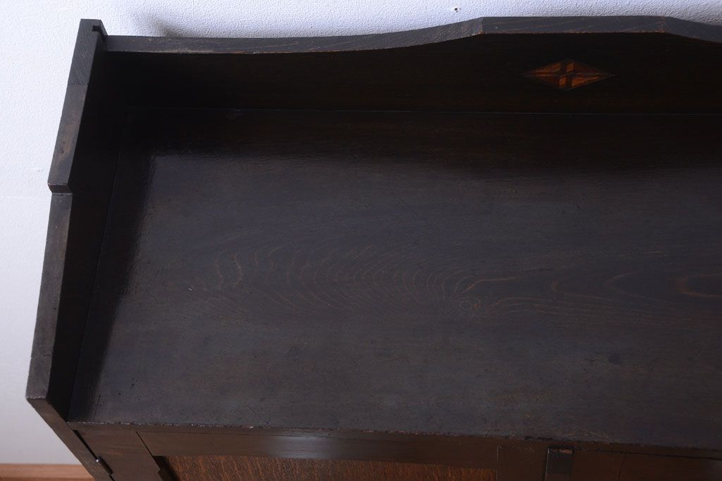 アンティーク家具　大正ロマン　当時物色ガラス入り!アンティーク本箱