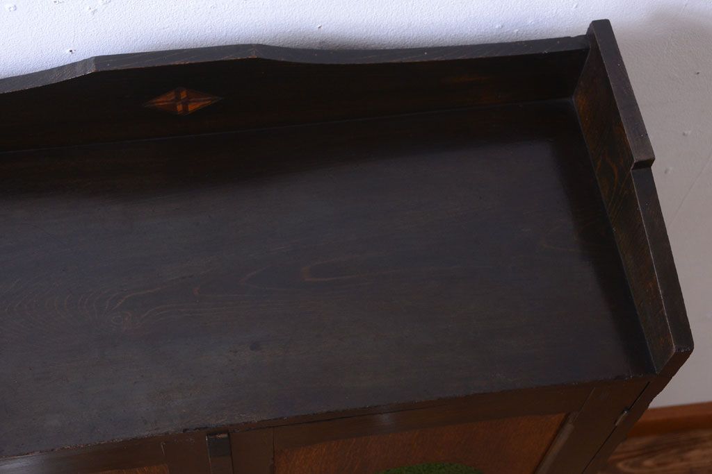 アンティーク家具　大正ロマン　当時物色ガラス入り!アンティーク本箱