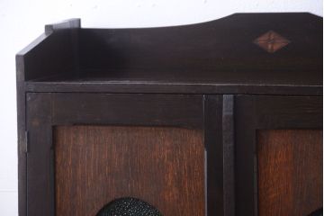 アンティーク家具　大正ロマン　当時物色ガラス入り!アンティーク本箱