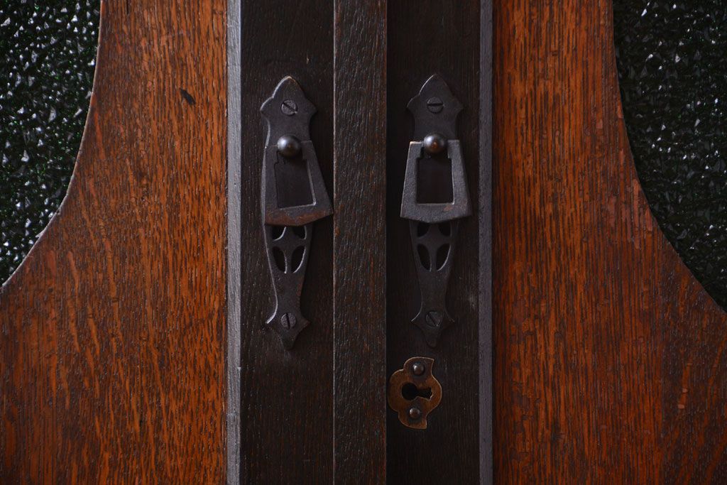 アンティーク家具　大正ロマン　当時物色ガラス入り!アンティーク本箱