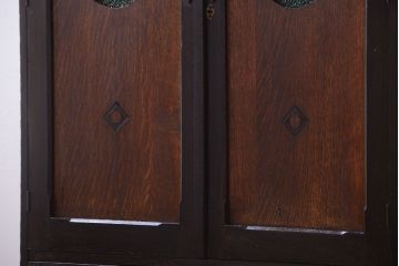 アンティーク家具　大正ロマン　当時物色ガラス入り!アンティーク本箱