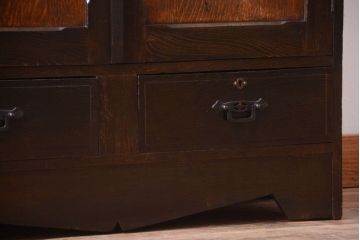 アンティーク家具　大正ロマン　当時物色ガラス入り!アンティーク本箱