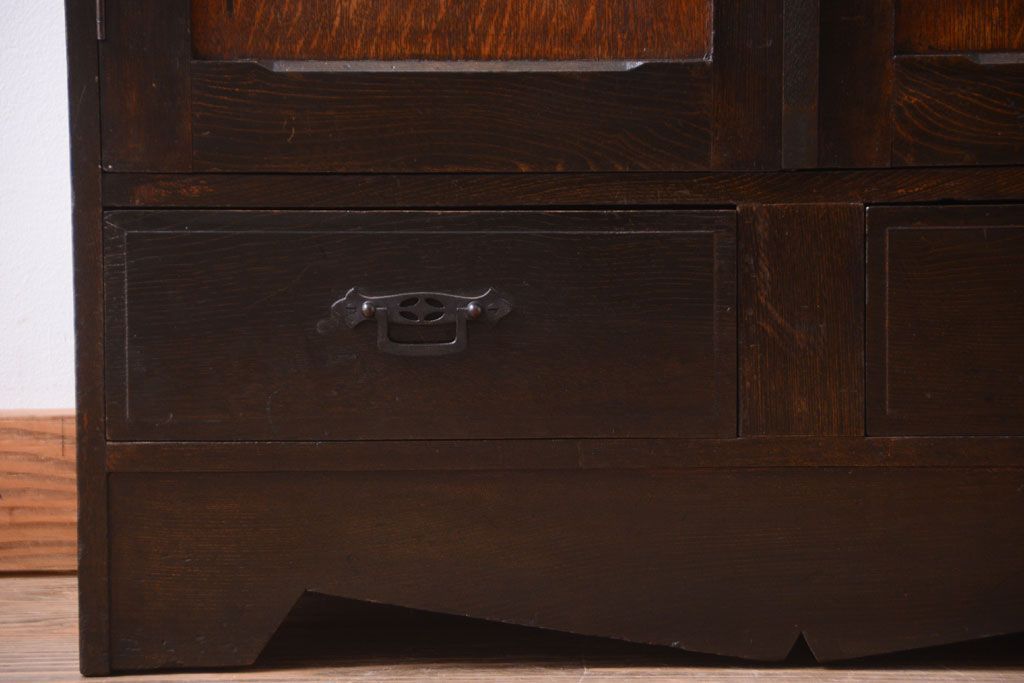 アンティーク家具　大正ロマン　当時物色ガラス入り!アンティーク本箱