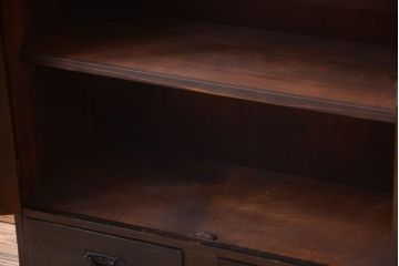 アンティーク家具　大正ロマン　当時物色ガラス入り!アンティーク本箱