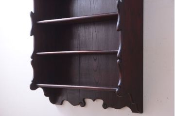 アンティーク家具　和製アンティーク　明治〜大正期　総欅材!壁掛け飾り棚(2)