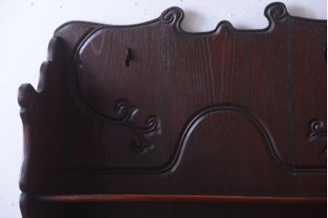 アンティーク家具　和製アンティーク　明治〜大正期　総欅材!壁掛け飾り棚(2)