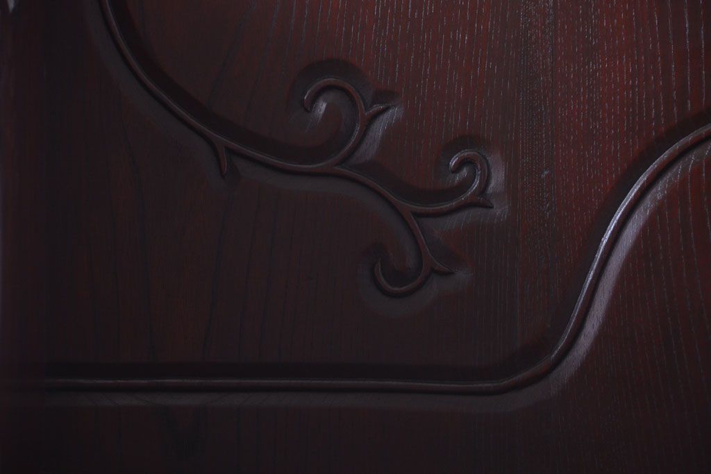 アンティーク家具　和製アンティーク　明治〜大正期　総欅材!壁掛け飾り棚(2)