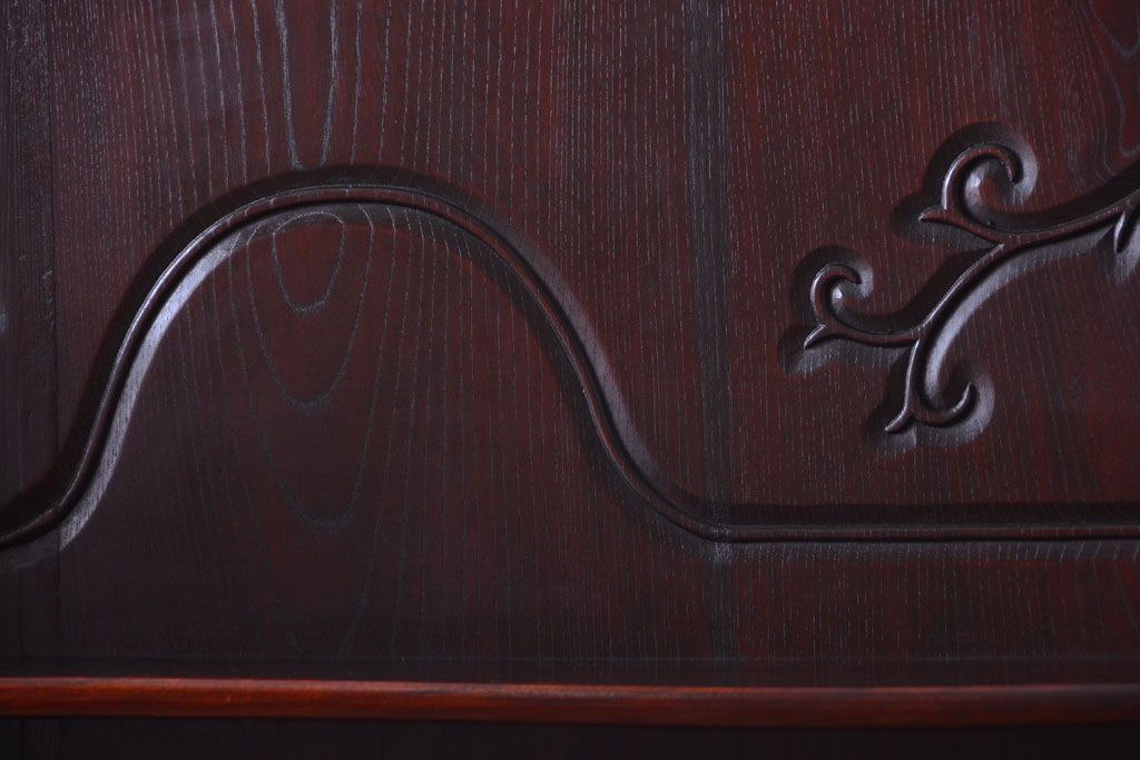 アンティーク家具　和製アンティーク　明治〜大正期　総欅材!壁掛け飾り棚(2)