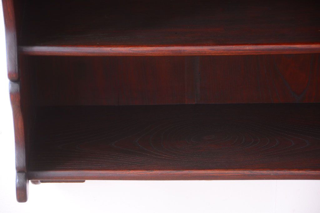 アンティーク家具　和製アンティーク　明治〜大正期　総欅材!壁掛け飾り棚(2)