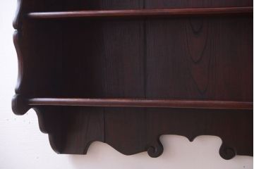 アンティーク家具　和製アンティーク　明治〜大正期　総欅材!壁掛け飾り棚(2)