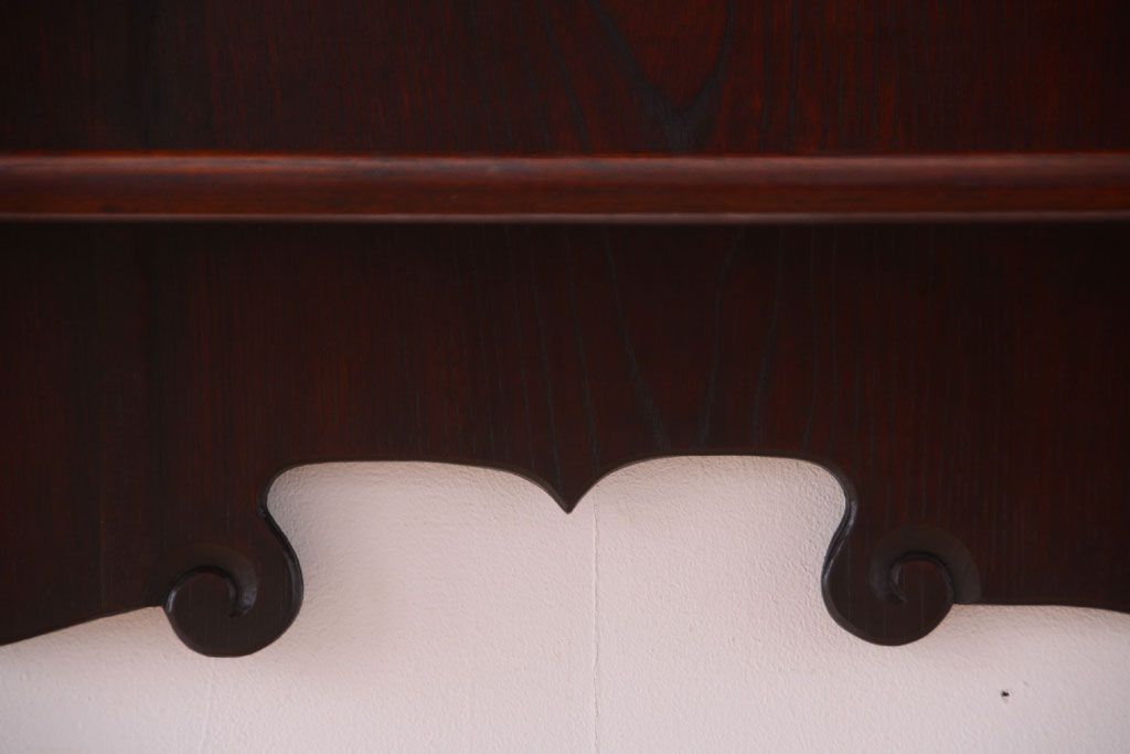 アンティーク家具　和製アンティーク　明治〜大正期　総欅材!壁掛け飾り棚(2)