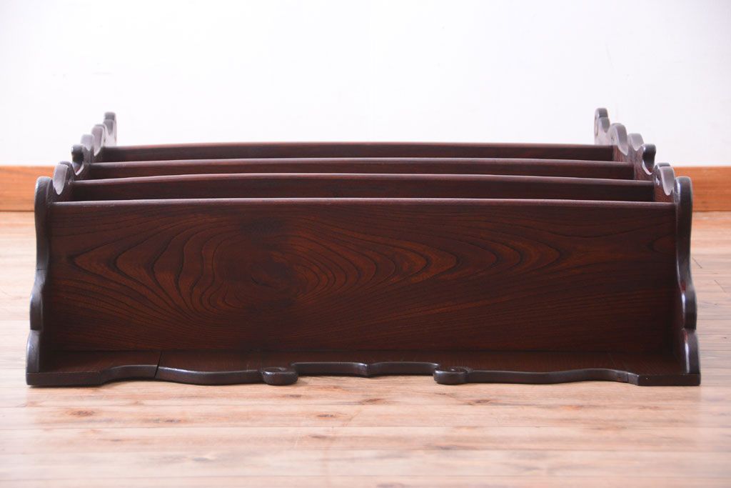 アンティーク家具　和製アンティーク　明治〜大正期　総欅材!壁掛け飾り棚(2)