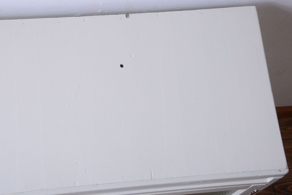 アンティーク家具　アンティーク　ダイヤガラス入り!バイカラーペイントの小ぶりな収納棚(キャビネット)