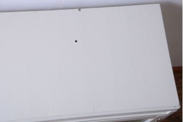 アンティーク家具　アンティーク　ダイヤガラス入り!バイカラーペイントの小ぶりな収納棚(キャビネット)