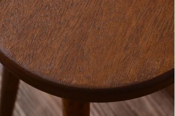 レトロ家具　和製アンティーク　レトロな木味のスツール(1)