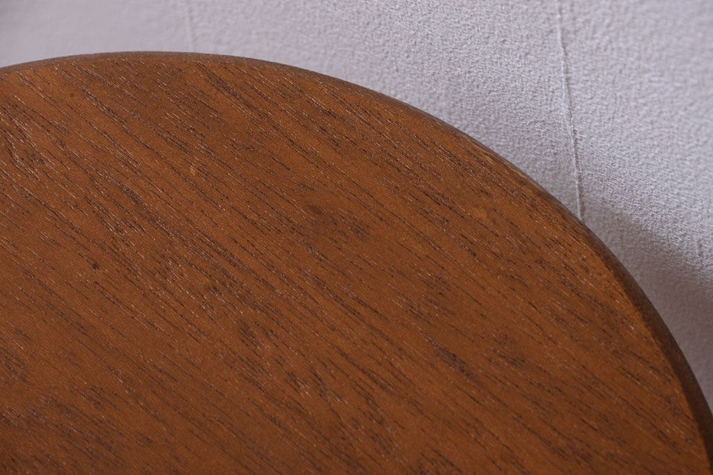 レトロ家具　和製アンティーク　レトロな木味のスツール(2)