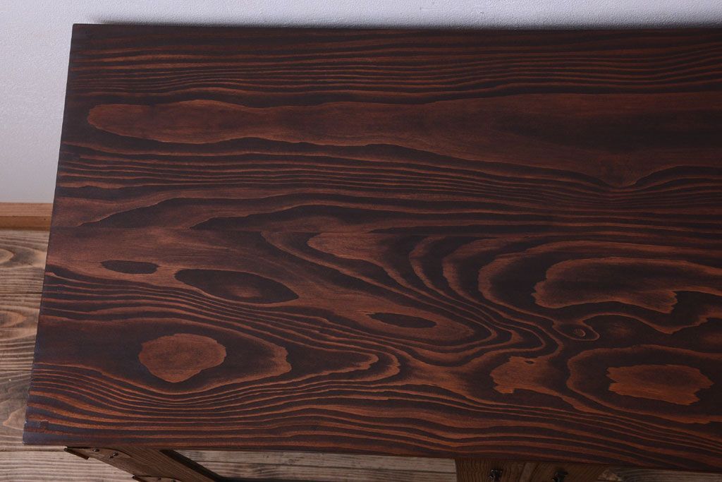 アンティーク家具　和製アンティーク　結霜ガラス入り!鉄脚サイドボード(ローボード)