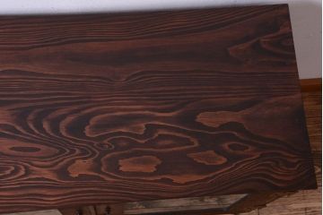 アンティーク家具　和製アンティーク　結霜ガラス入り!鉄脚サイドボード(ローボード)