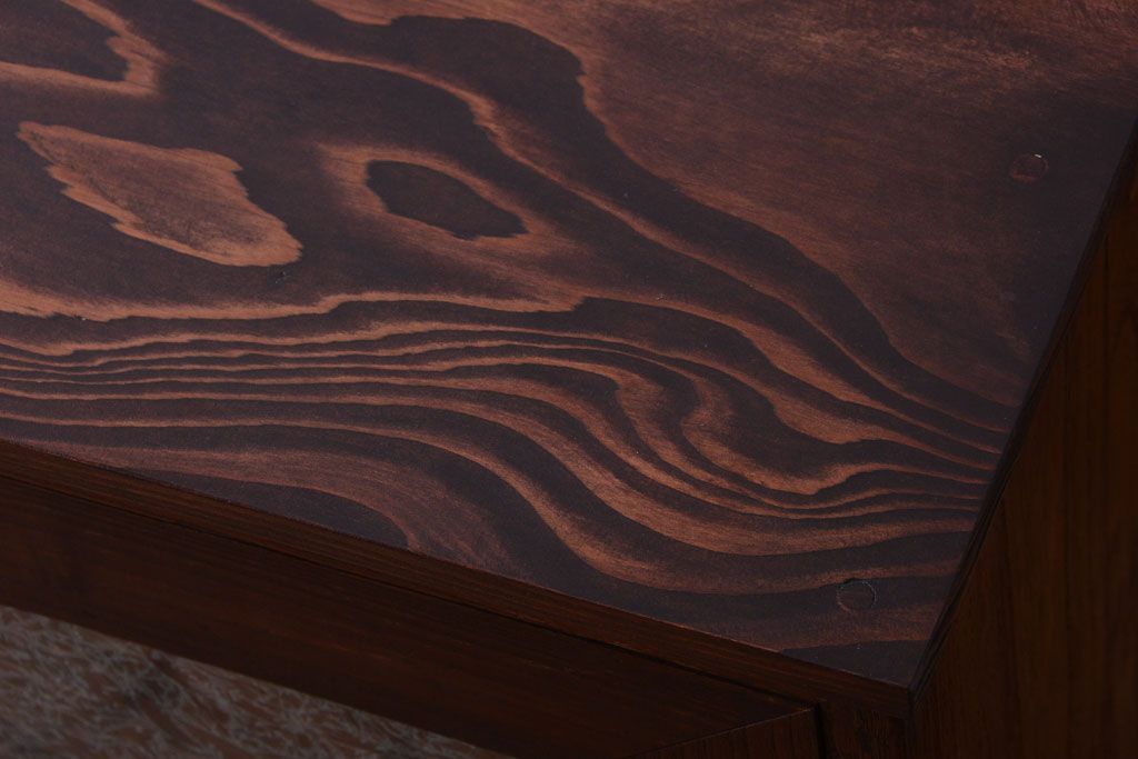 アンティーク家具　和製アンティーク　結霜ガラス入り!鉄脚サイドボード(ローボード)