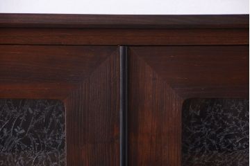 アンティーク家具　和製アンティーク　結霜ガラス入り!鉄脚サイドボード(ローボード)