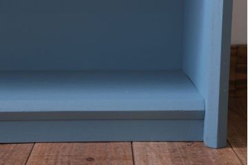 アンティーク家具　アンティークペイント　ブルーグレーカラーのシンプルな本棚(飾り棚)