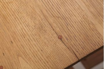 レトロ家具　アンティークペイント　古い木のレトロな平机(デスク)(3)