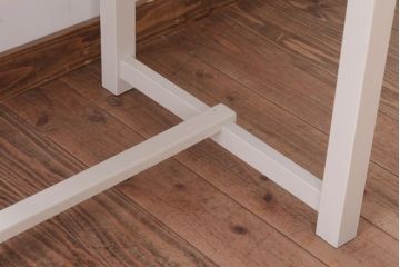 レトロ家具　アンティークペイント　古い木のレトロな平机(デスク)(3)