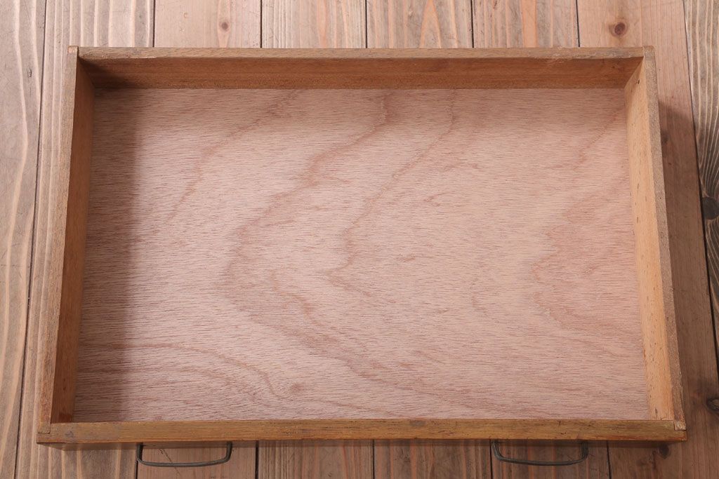 レトロ家具　昭和レトロ　古いナラ材製のシンプルなアンティーク片袖机