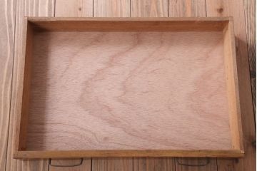 レトロ家具　昭和レトロ　古いナラ材製のシンプルなアンティーク片袖机