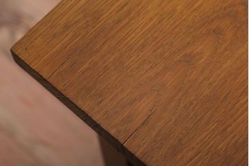 レトロ家具　昭和レトロ　古いナラ材製のシンプルなアンティーク片袖机