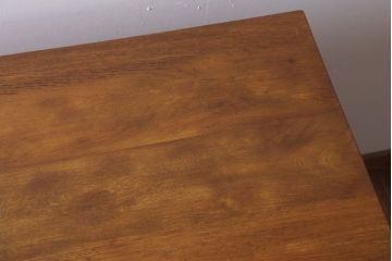 レトロ家具　昭和レトロ　古いナラ材製のシンプルなアンティーク片袖机