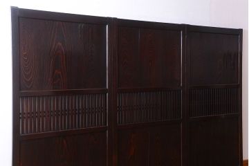 古民具・骨董　明治期　古い木の格子帯戸3枚セット