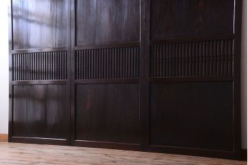古民具・骨董　明治期　古い木の格子帯戸3枚セット