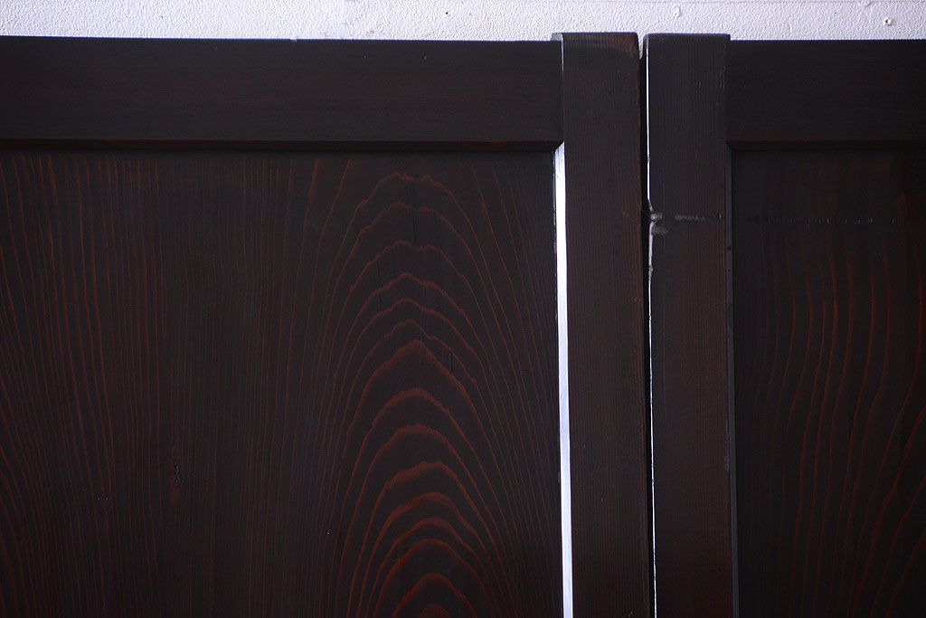 古民具・骨董　明治期　古い木の格子帯戸3枚セット