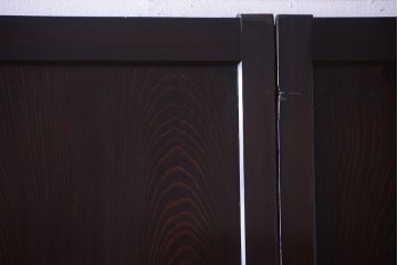 古民具・骨董　明治期　古い木の格子帯戸3枚セット
