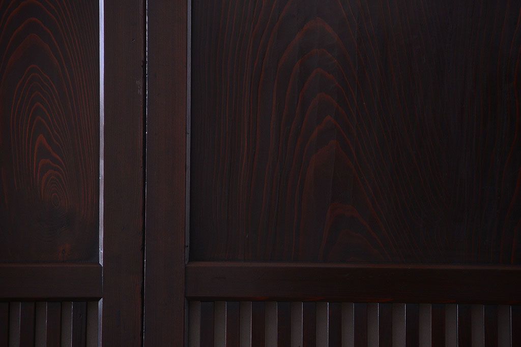 古民具・骨董　明治期　古い木の格子帯戸3枚セット