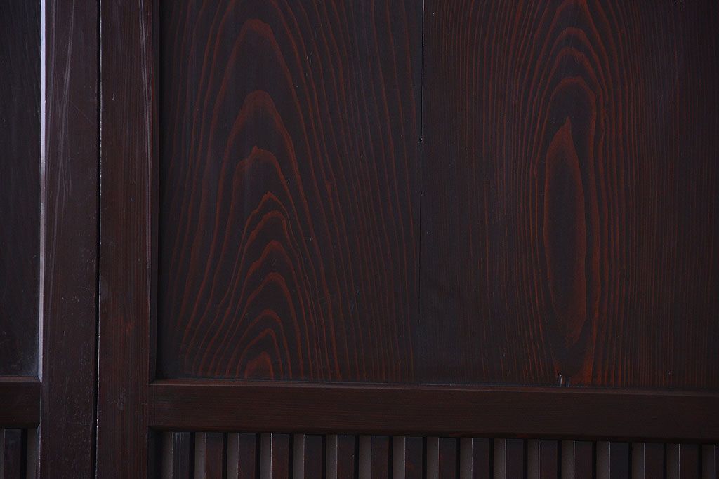 古民具・骨董　明治期　古い木の格子帯戸3枚セット