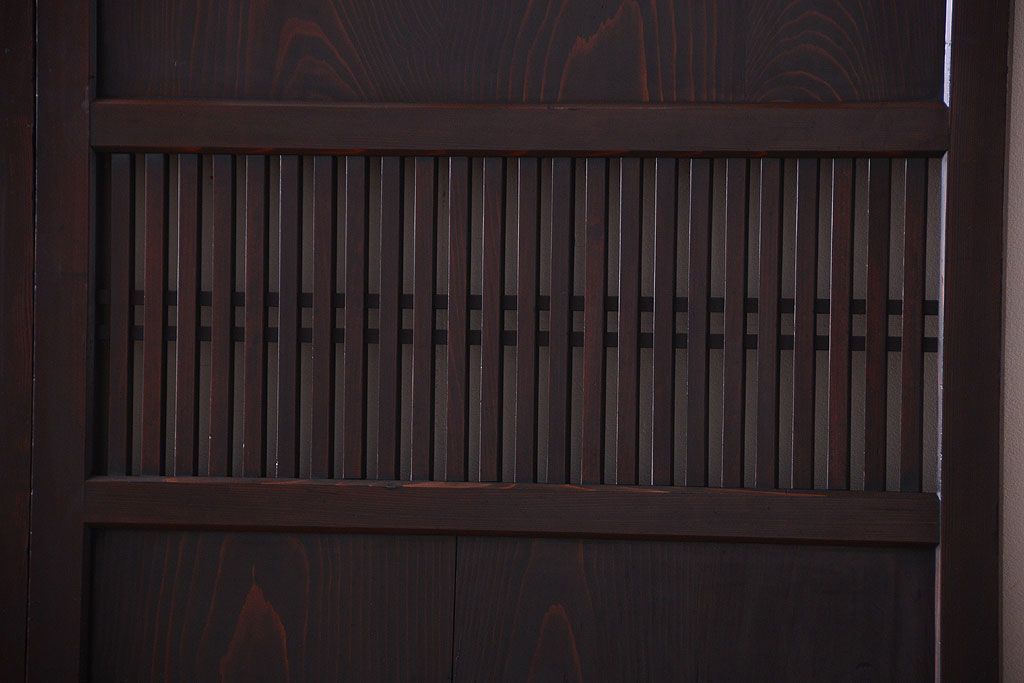 古民具・骨董　明治期　古い木の格子帯戸3枚セット