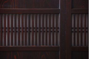 古民具・骨董　明治期　古い木の格子帯戸3枚セット