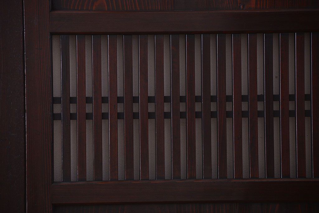 古民具・骨董　明治期　古い木の格子帯戸3枚セット