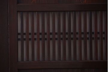 古民具・骨董　明治期　古い木の格子帯戸3枚セット